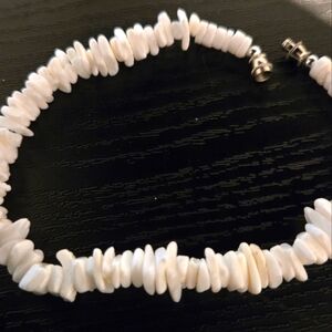 White Puka Shell Anklet/Bracelet 10 Inch Screw Barrel